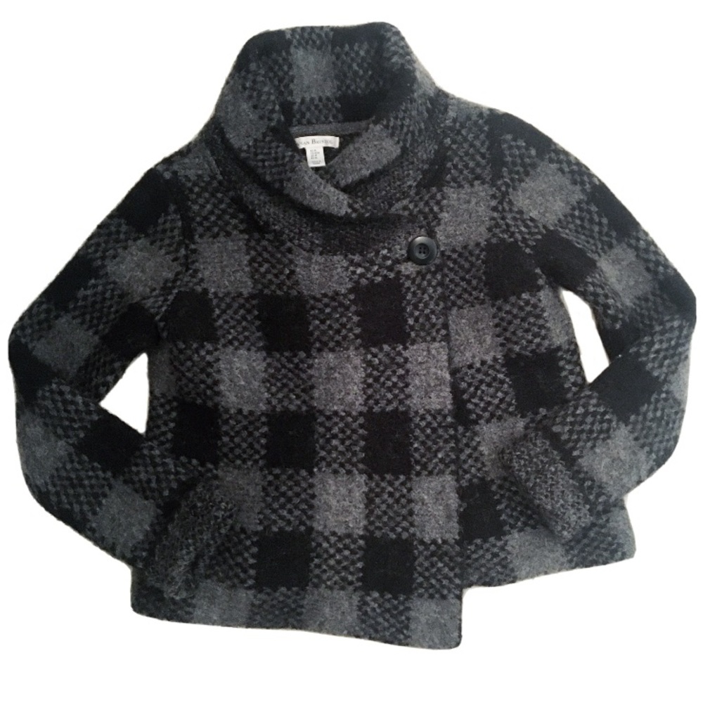 Susan Bristol Mockneck Wool Blend Cardigan Sweater